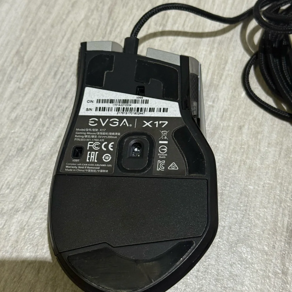 EVGA Black and Silver Wired Mouse